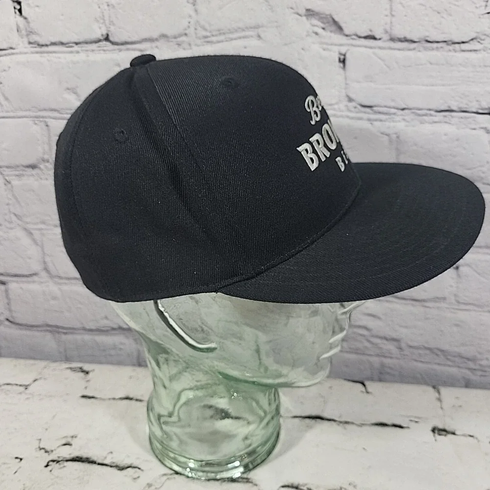 Barley Browns Beer Hat Mens Size 6 7/8-7 1/4 Black 210 Fitted By Flexfit Cap